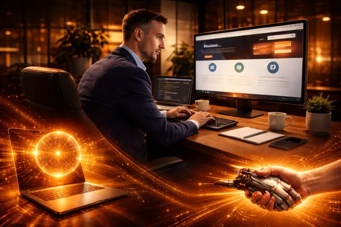 Modernes Webdesign Symbol für digitale Zusammenarbeit